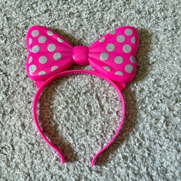Disney Minnie Mouse Light Up Head Band Bow Pink Kids - Picture 3 of 5